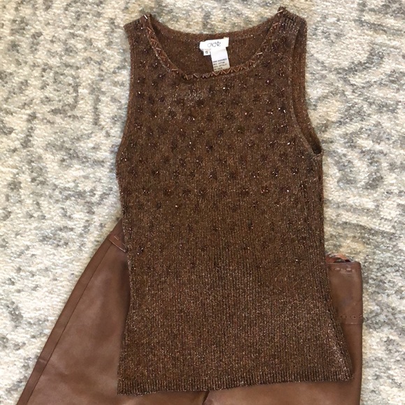 Cache Sweaters Bronze Sequin Sweater Poshmark